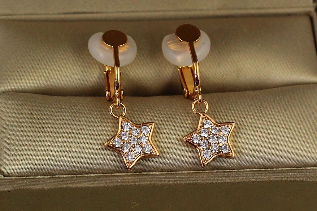 Сережки кліпси Xuping Jewelry зірочки 3 см Золотистий (27085911)