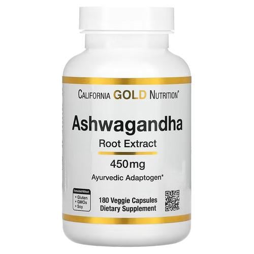 Ашваганда California Gold Nutrition Ashwagandha 450 мг 180 капс. (CGN-01365)