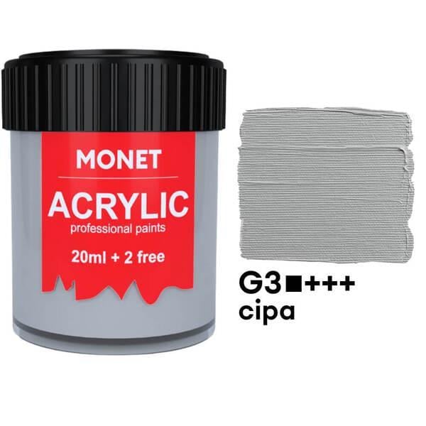 Акрилова фарба Monet G3 22 мл Сірий (20721G3) - фото 1