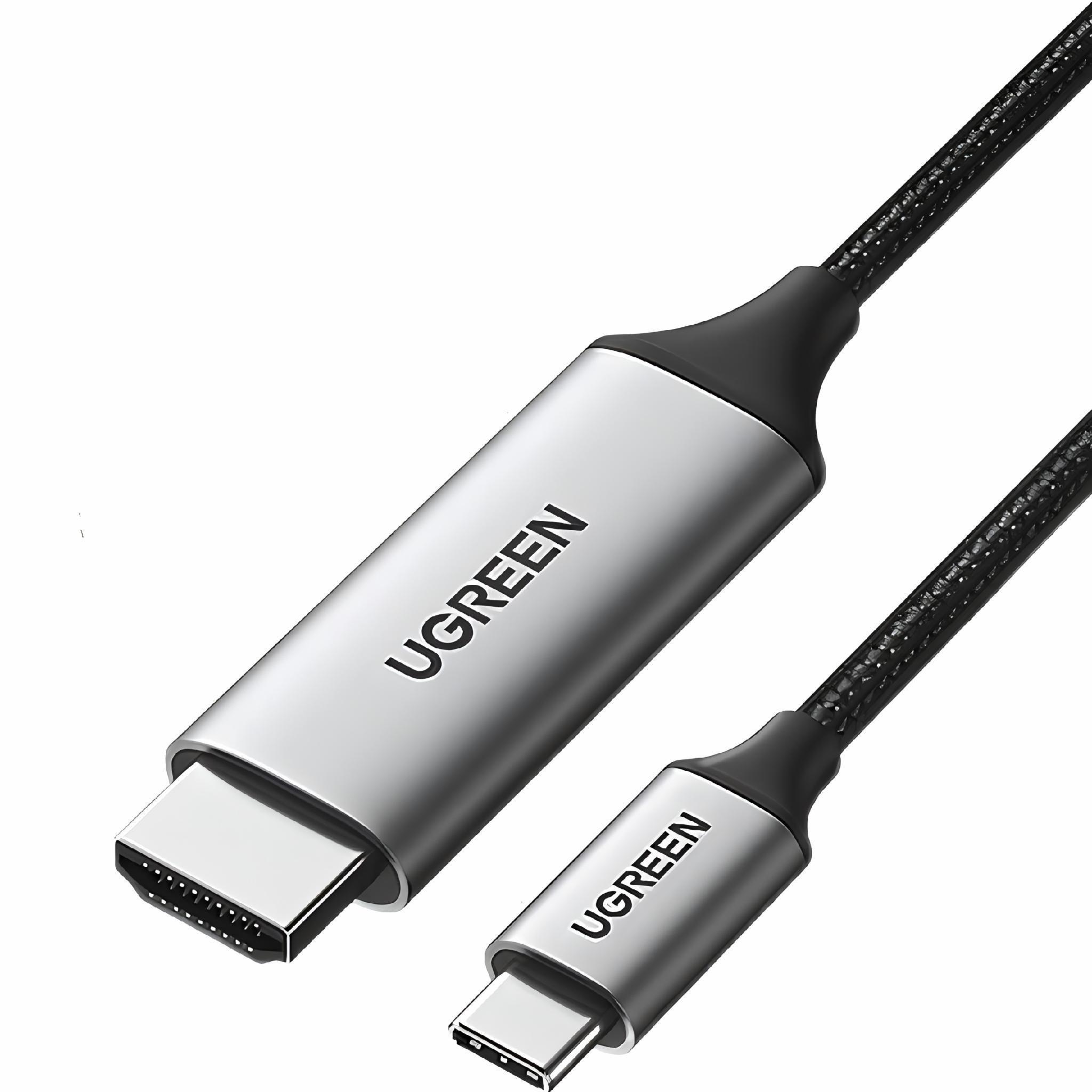 Кабель перехідник UGREEN USB Type-C для HDMI 4K Ultra HD 4K@60Hz/1080P@144Hz 142 мм 1 м Aluminium Black (25155)