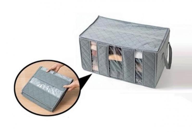 Органайзер для одежды на три секции бамбук 60x35x30 см Grey (103415) - фото 2 Органайзер для одежды на три секции бамбук 60x35x30 см Grey (103415) - фото 2