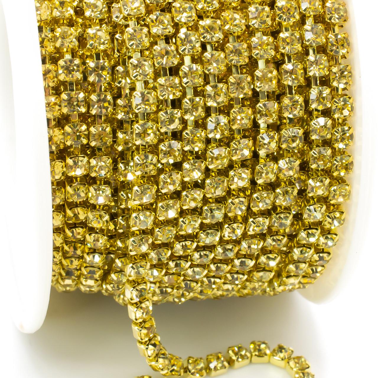 Цепь стразовая SS10 2,8 мм 1 м Jonquil gold (ЦС1003з17)