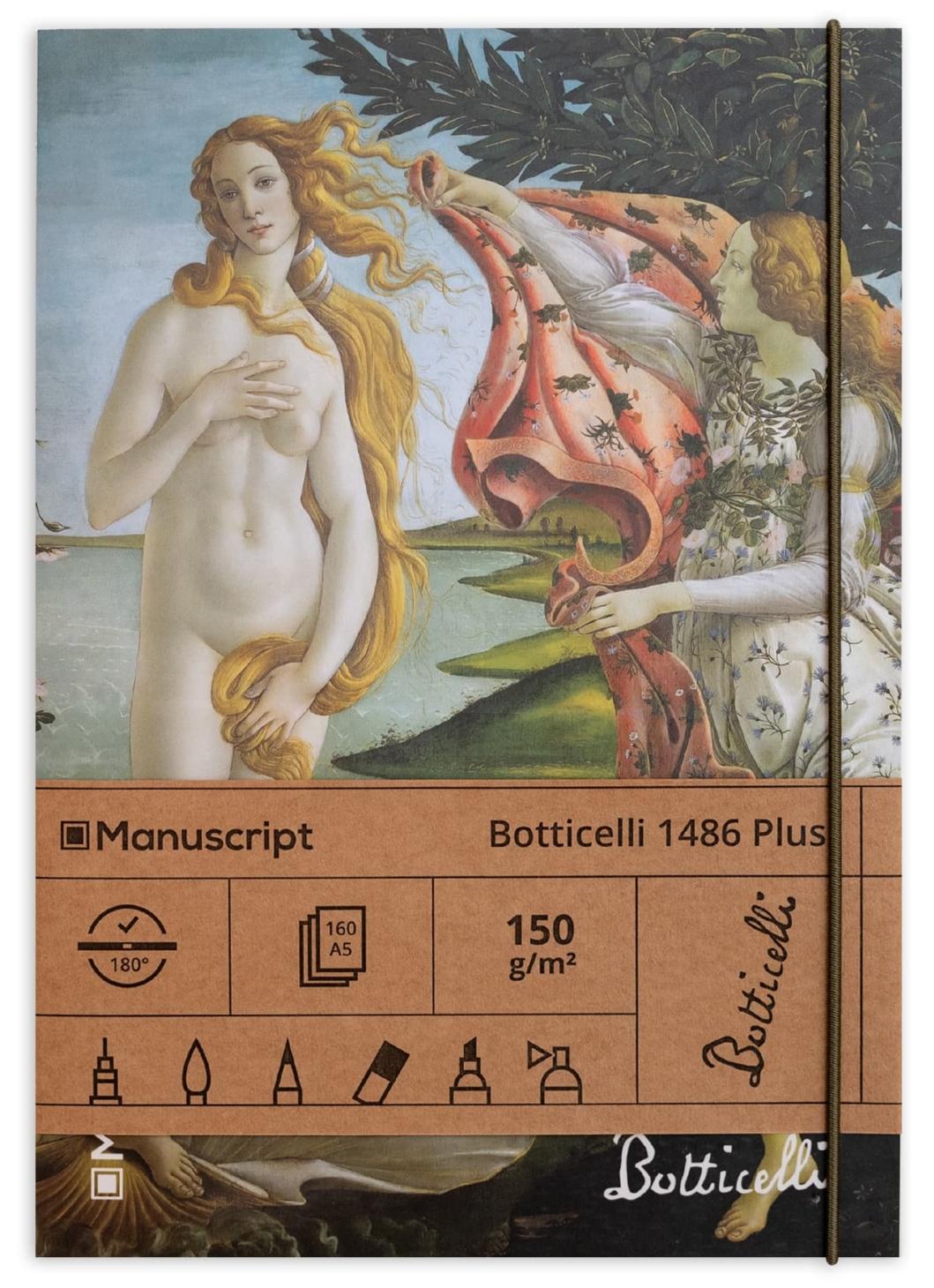 Скетчбук Manuscript Botticelli 1486 Plus A5 Чисті 160 сторінок з відкритою палітуркою (M - Botticelli 1486+)