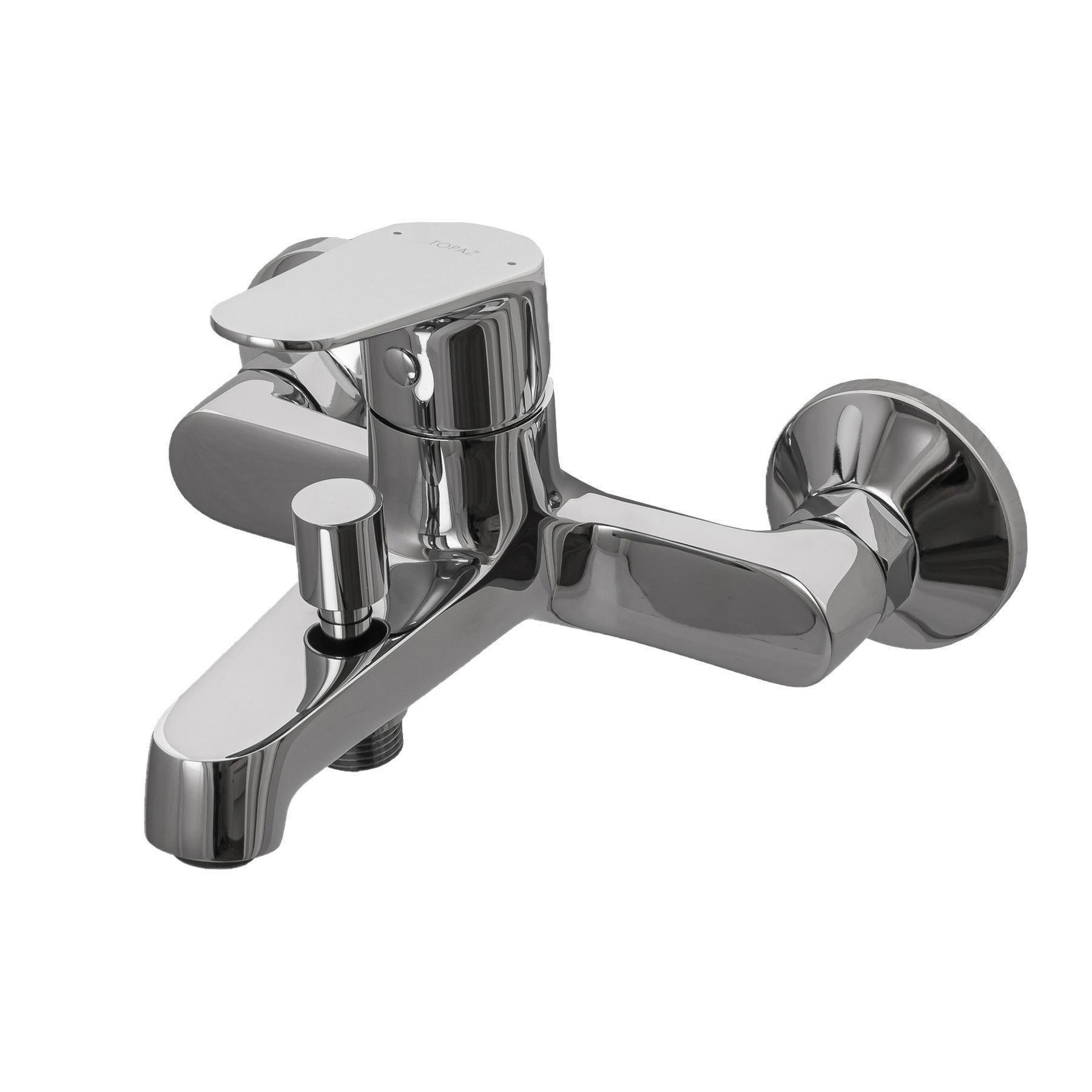 Смеситель для ванны TPZ LARA полированный с лейкой и кронштейном Хром (000012219)