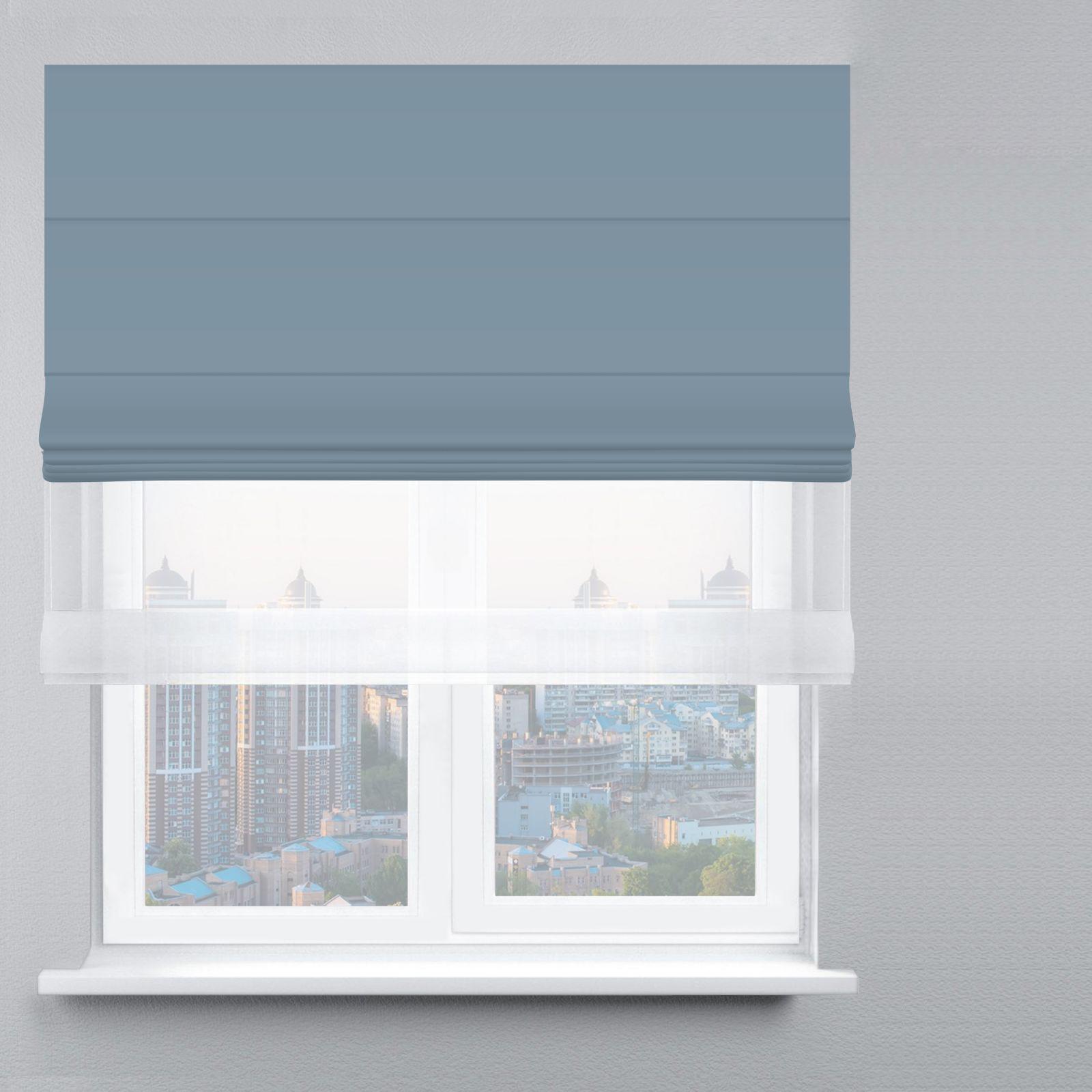 Римська штора день-ніч велюр 150х170 см Морський/Білий