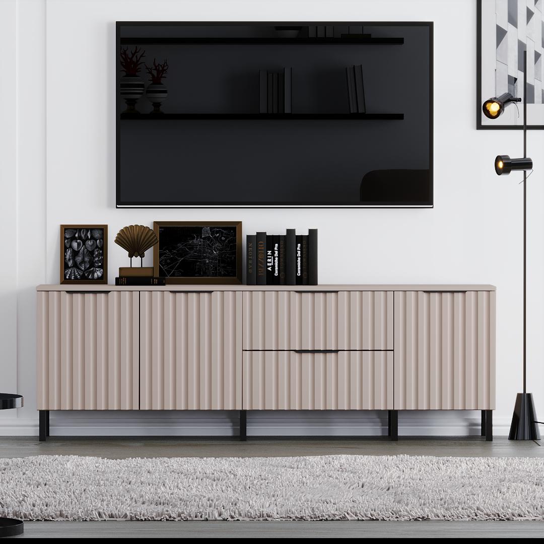 Тумба под ТВ Саванна РЕТРО К-233 178х60х40 см Кашемир (01440)