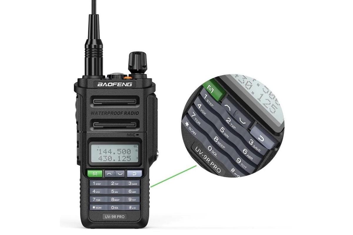 Рація Baofeng UV-9R Pro Зелений на 128 каналів з водозахищена та дисплеєм 12 Вт/2200 мАг - фото 2