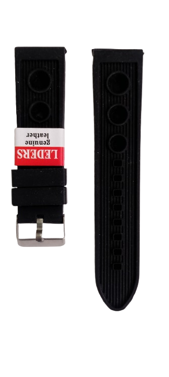 Ремешок для часов силиконовый 24х190 мм Черный (2467В)