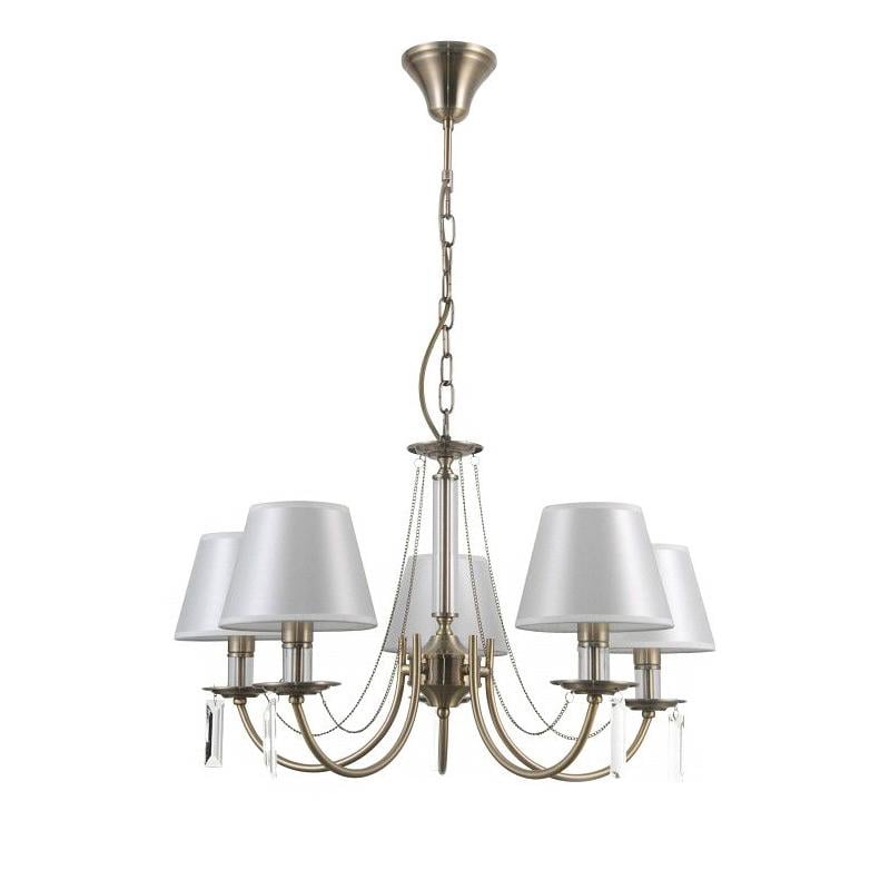 Люстра подвесная Light House NM-15876/5 AB TK на пять ламп с абажурами Бронза