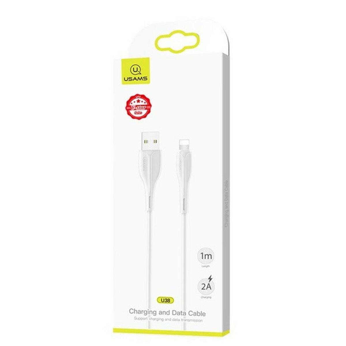 Кабель Usams US-SJ371 U38 Lightning Charging and Data Cable 1 m White (SJ371USB02) - фото 2