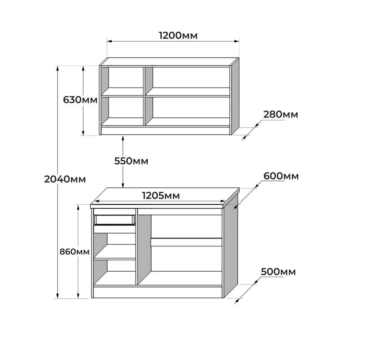 Комплект кухні К-5 Еверест Еко зі стільницею 1,2 м Сонома/Графітовий (ЕК-25022) - фото 3 Комплект кухні К-5 Еверест Еко зі стільницею 1,2 м Сонома/Графітовий (ЕК-25022) - фото 3