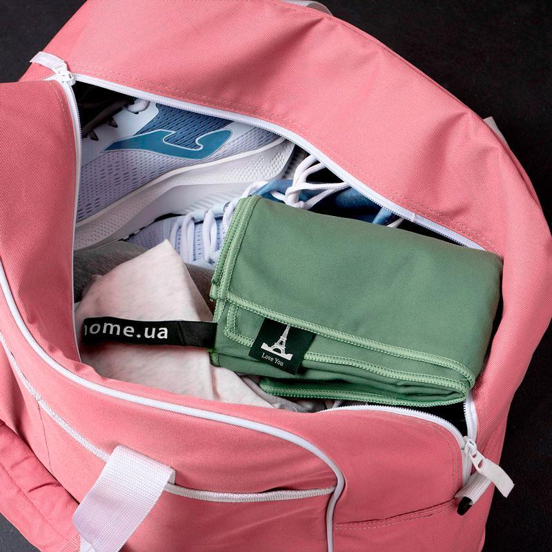 Рушник з мікрофібри спортивний з чохлом Love You 50х90 см Хакі (60156) - фото 2 Рушник з мікрофібри спортивний з чохлом Love You 50х90 см Хакі (60156) - фото 2