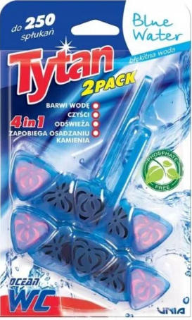 Блок для туалета подвесной Tytan Blue Water 4в1 2 шт. 40 г (14581)