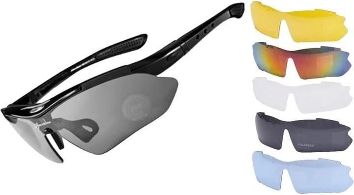 Спортивные очки RockBros Polarized UV400 с 5 линзами Черный (ОЧ050411)