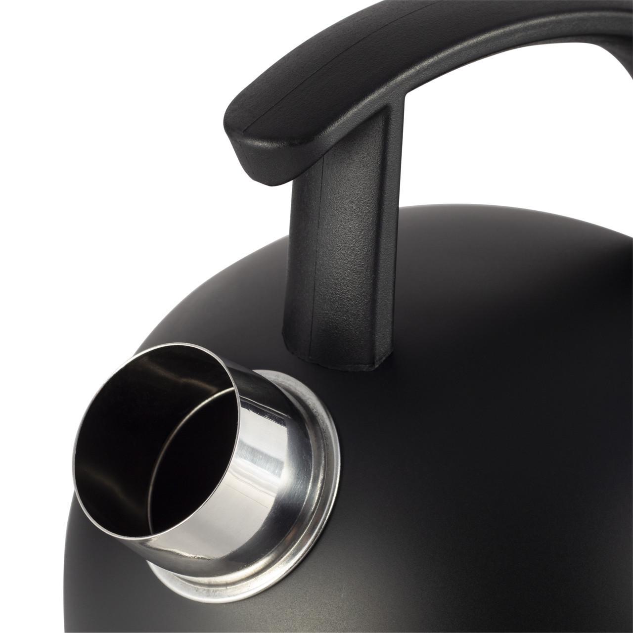 Чайник со свистком и нейлоновой ручкой без крышки Ofenbach KM-100304 из нержавеющей стали 1,5 л Черный (150-84-100304) - фото 9 Чайник со свистком и нейлоновой ручкой без крышки Ofenbach KM-100304 из нержавеющей стали 1,5 л Черный (150-84-100304) - фото 9