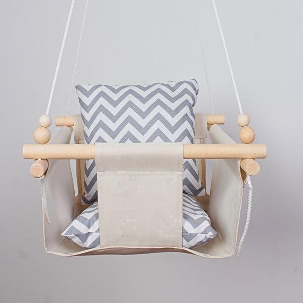 Дитяча гойдалка Infancy Зигзаги Сірий/Молочний (9676385) - фото 2