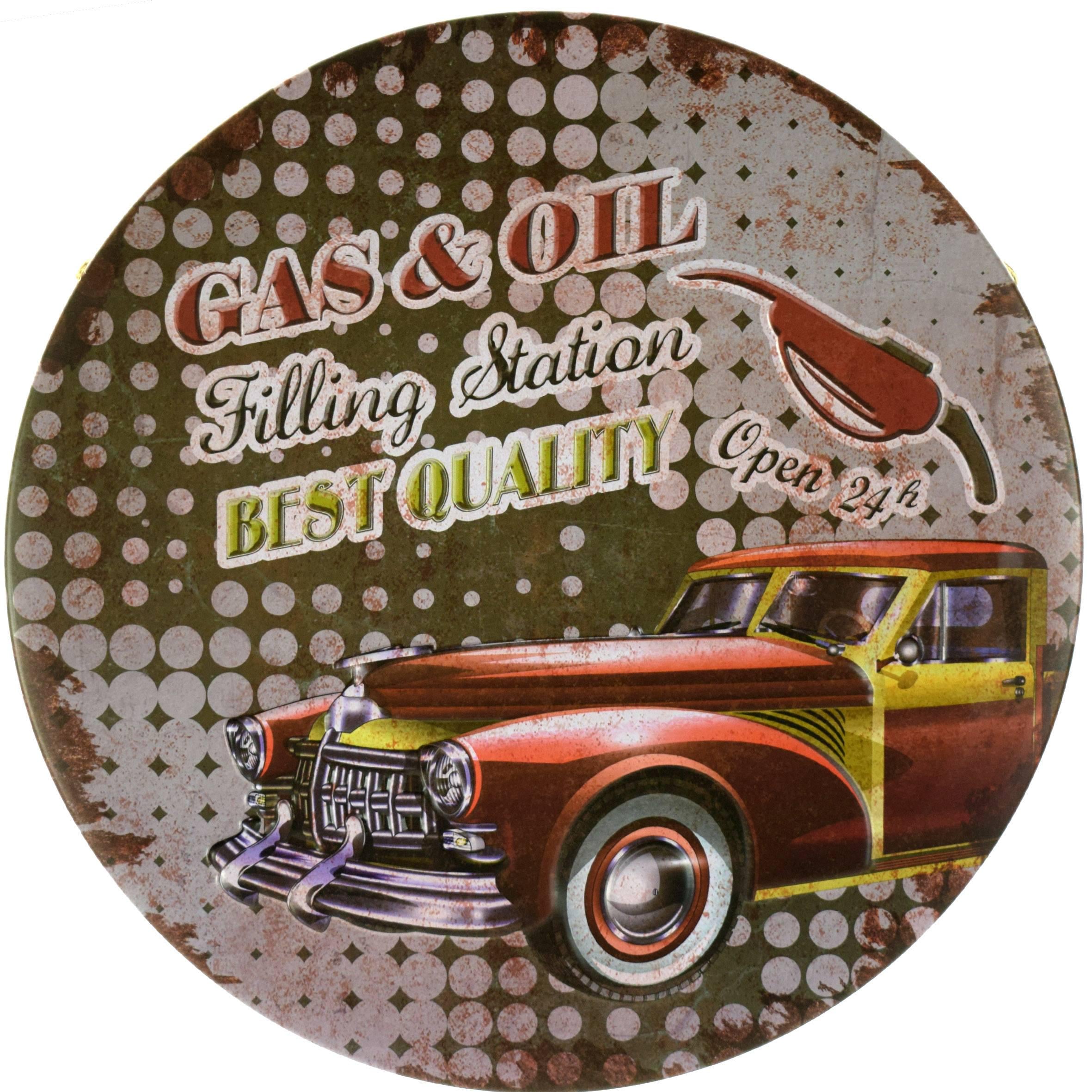 Табличка металева Краща Якість/Best Quality Gas And Oil кругла 30 см