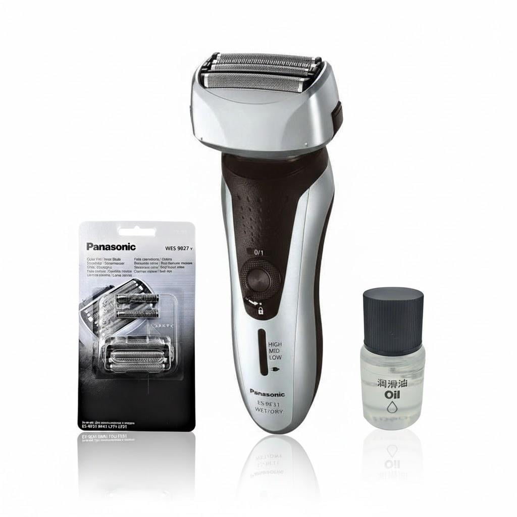Электробритва Panasonic ES-RF31-S520-AS3 с дополнительным комплектом из лезвий и сетки WES-9172Y и маслом WES-8196X-7911 (32410390)
