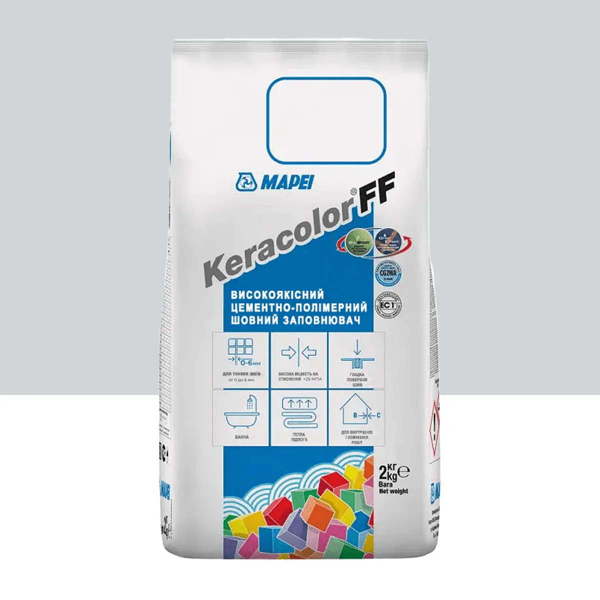 Фуга цементная для швов Mapei Keracolor FF 111 2 кг Светло-серый (000018568)