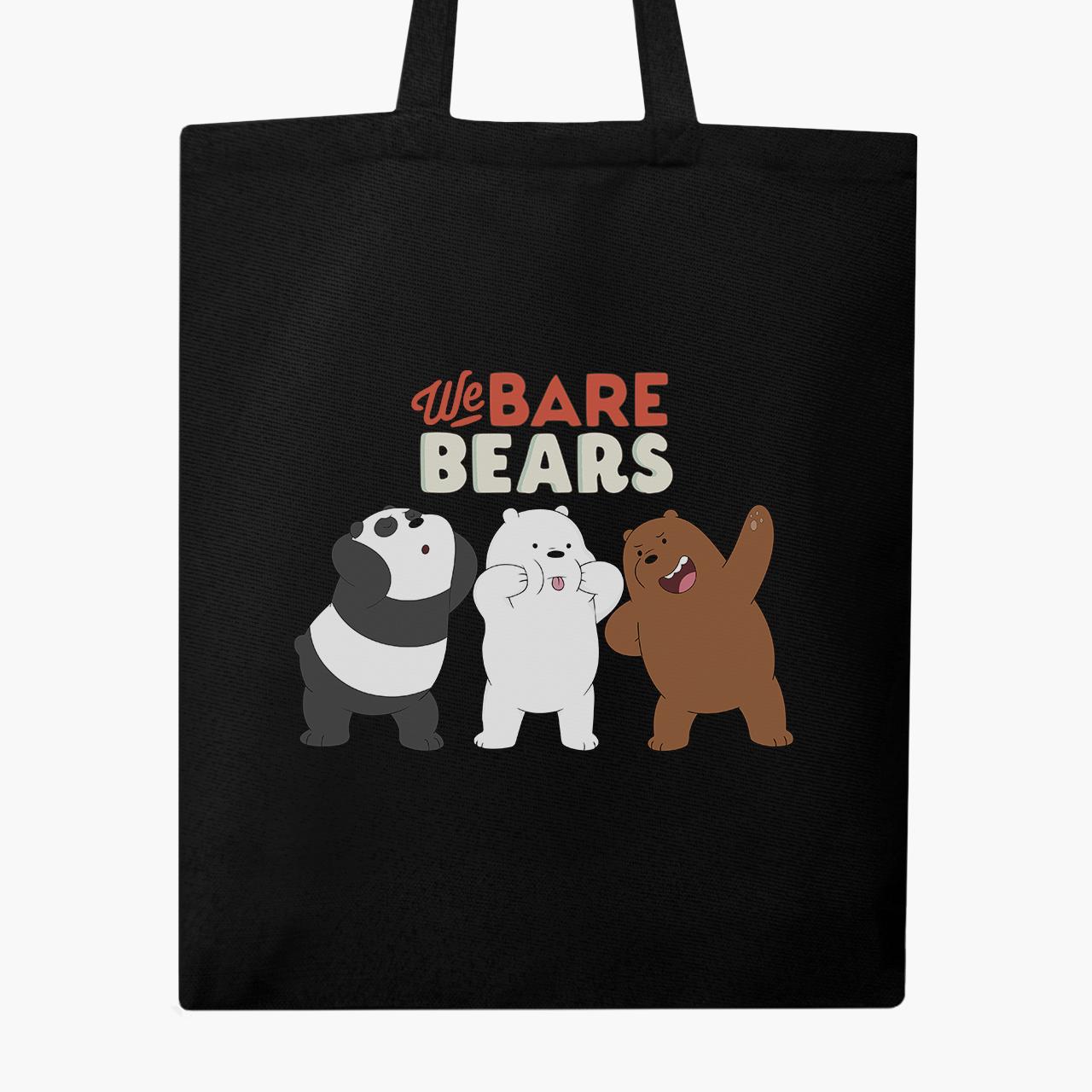 Еко сумка шоппер We Bare Bears 41x35 см Чорний (9227-2667-BK) - фото 4