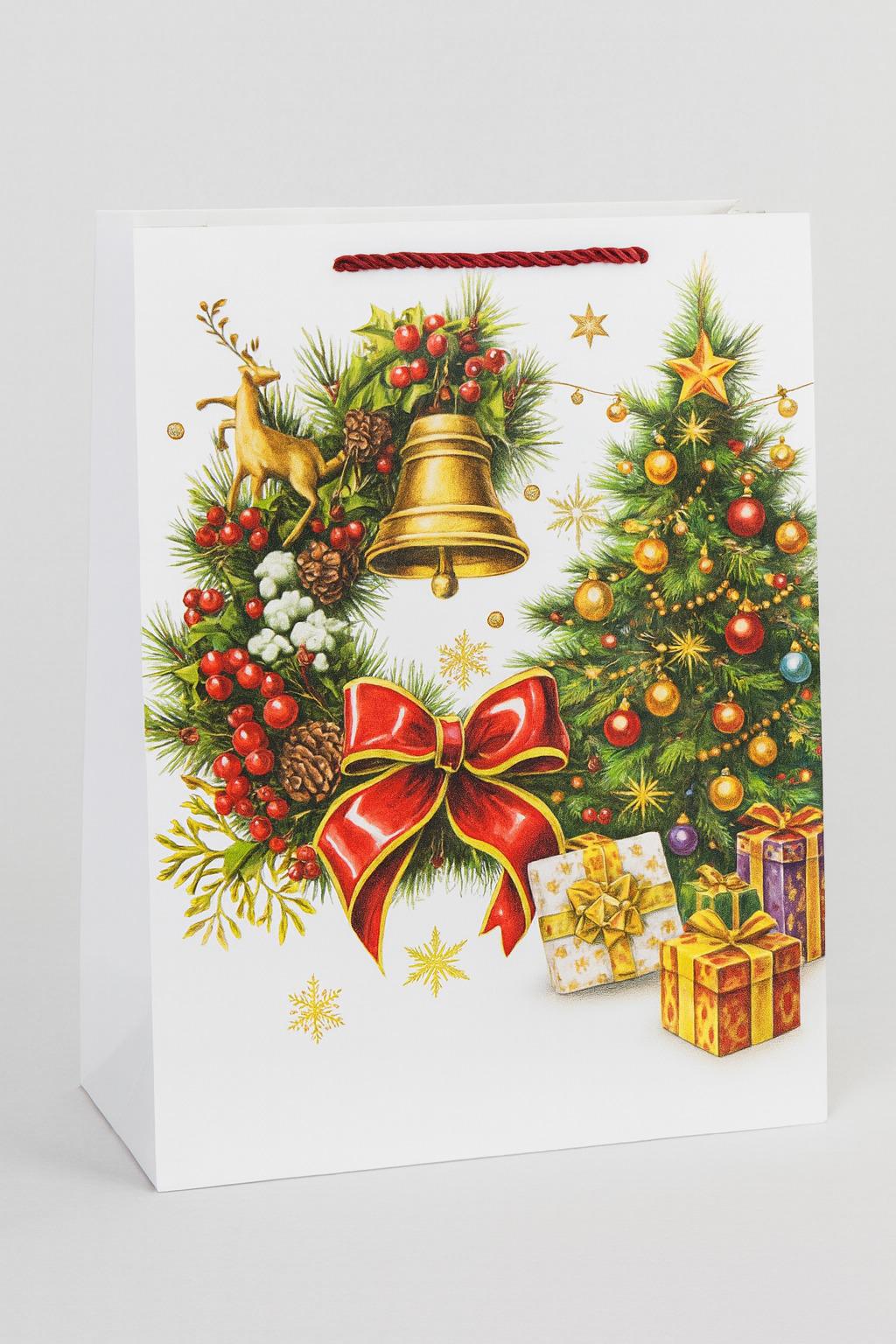 Пакет новогодний бумажный New Year S 18х24х8,5 см (R34439-S)