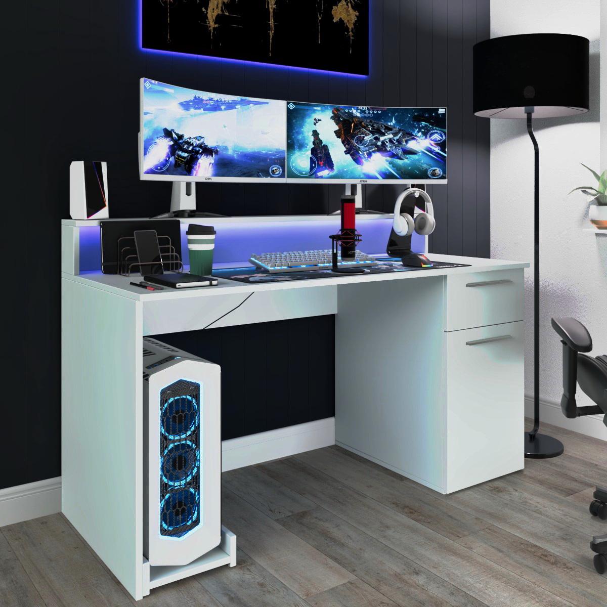 Комп'ютерний стіл Mebellini Комбо NEW 1000х750/900х600 мм Білий (арт.SKEP1000-152)