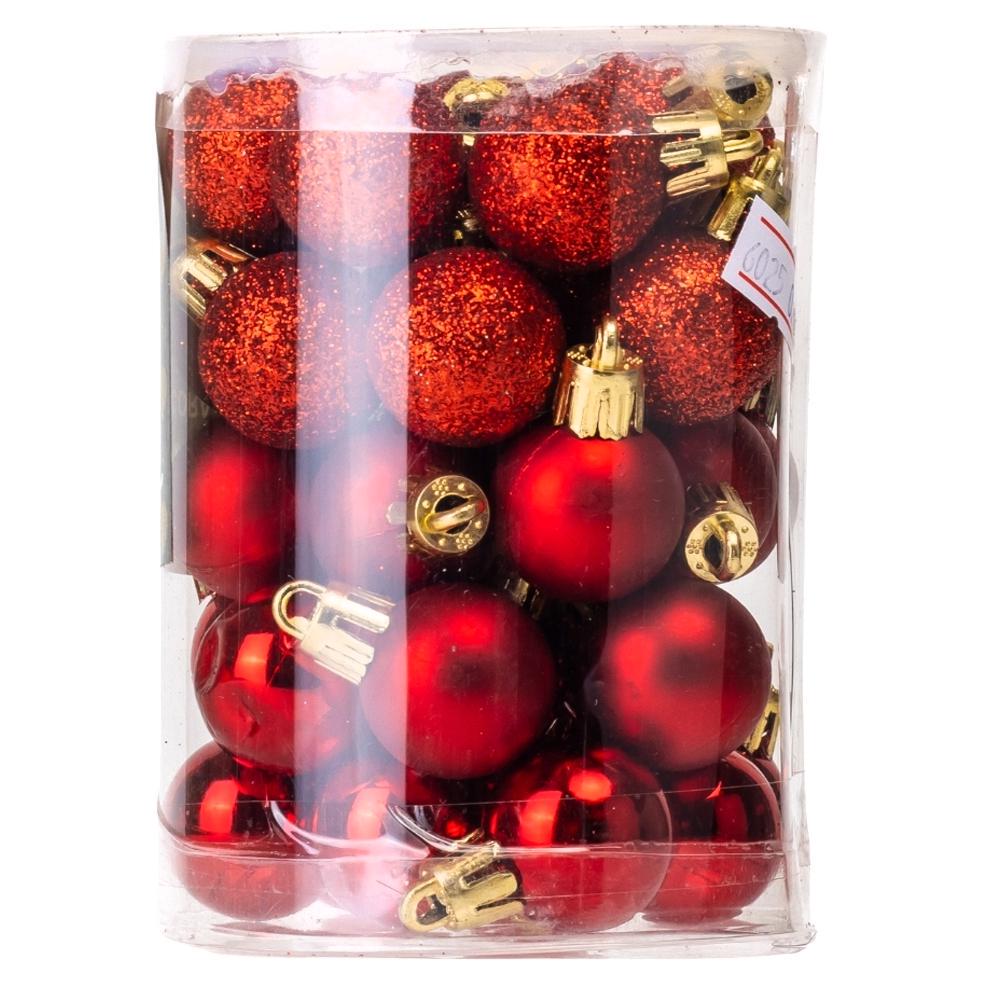 Набор елочных шаров Мгновение Чуда 2,5 см х 40 шт. Красный (6025-029)