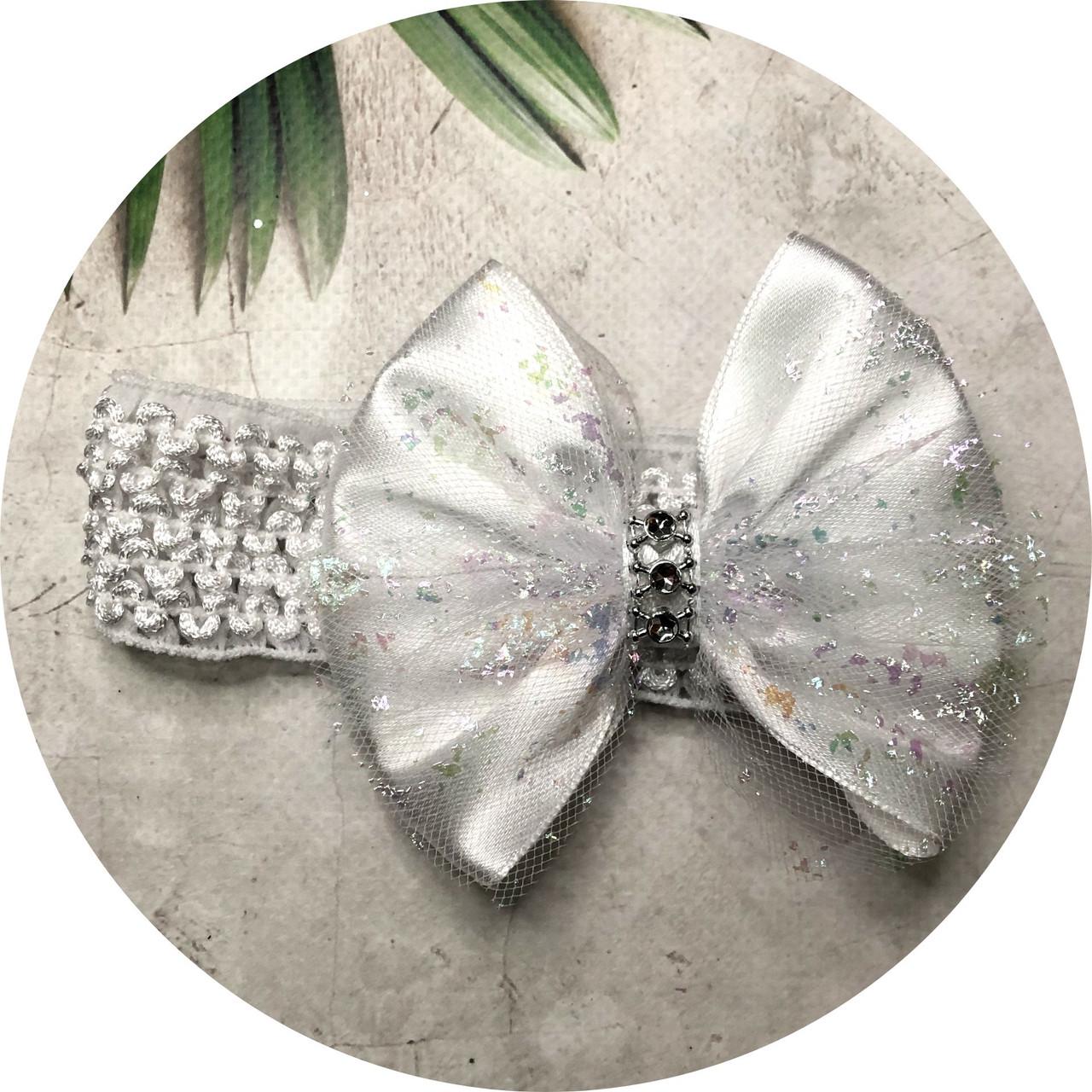 Пов'язка на голову з бантом Білий (2589992)