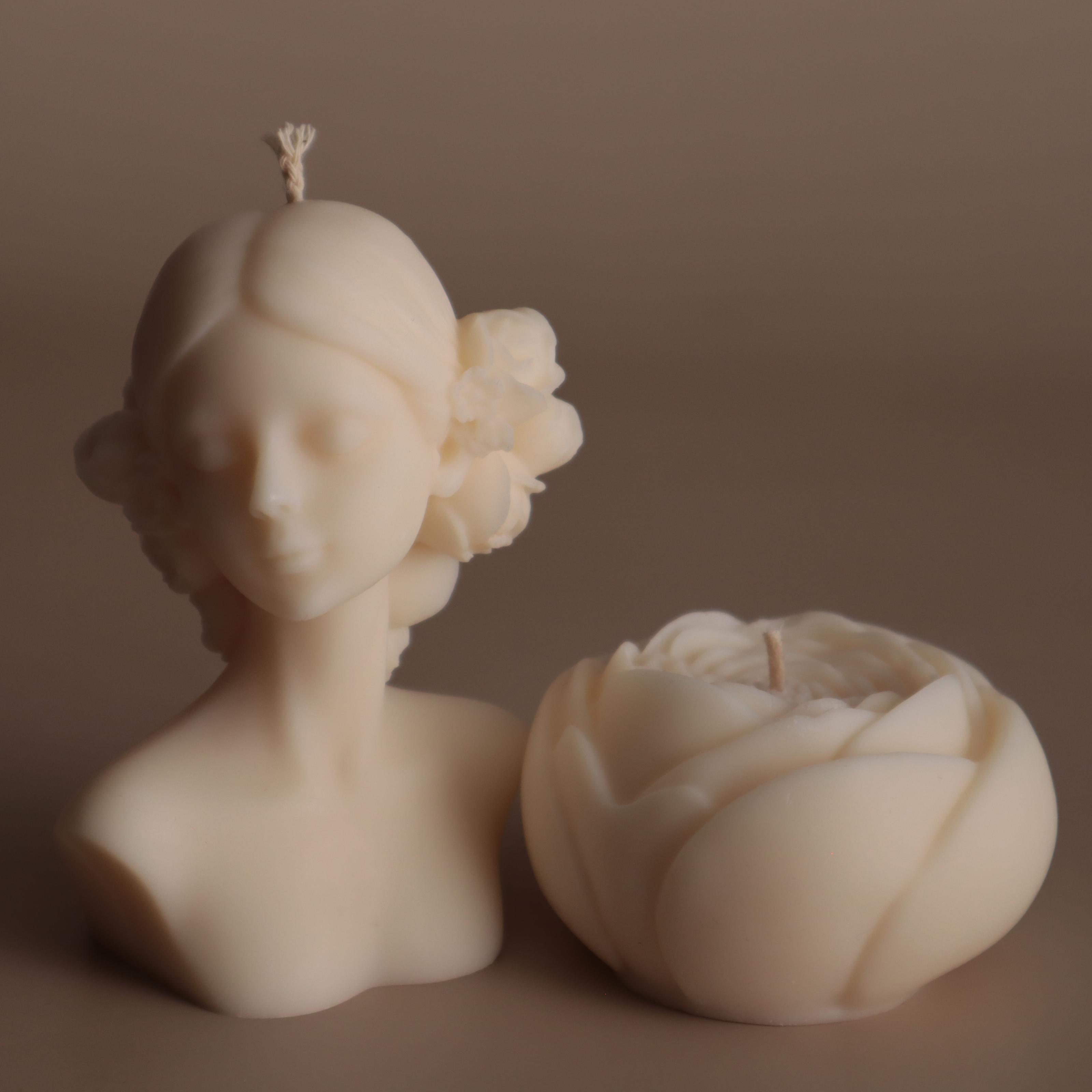 Подарунковий набір аромасвічок Wax Harmony Ваніль Дівчина з квітами та півоноподібна троянда (3000191)