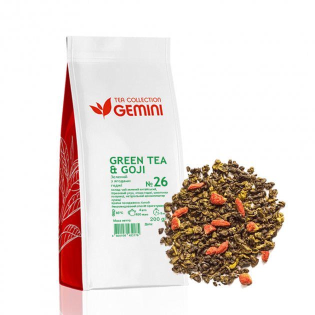 Чай зелений Gemini Tea Collection №26 Green tea & Goji 200 г (4820156432175)