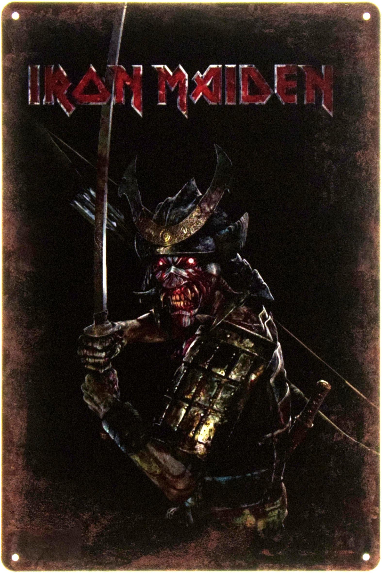 Табличка металлическая "Iron Maiden Samurai" 20x30 см (ms-104382)