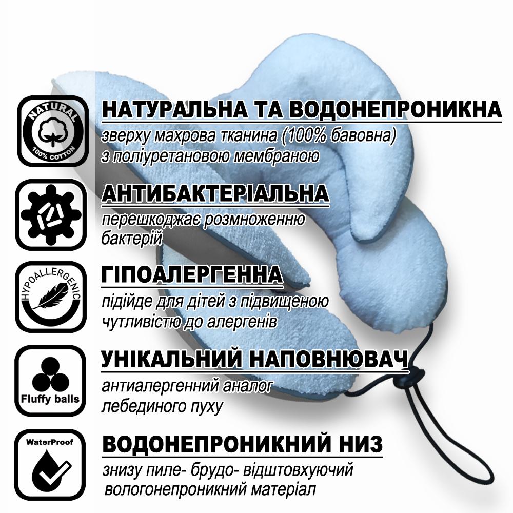 Подушка дитяча захисна для автокрісла/коляски Ontario Baby Travel Premium Pillow Сірий (ART-0000657) - фото 6