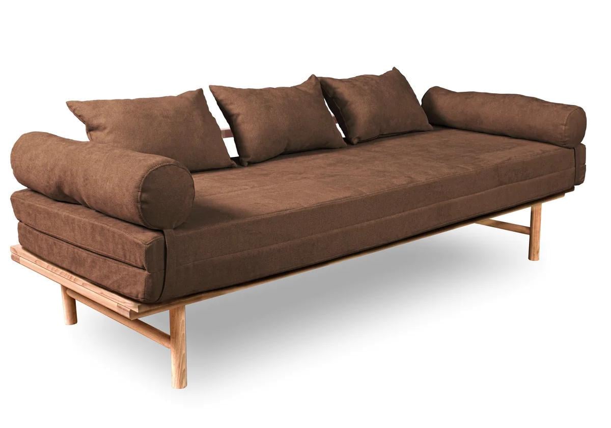 Диван-кушетка раскладной Woodman Le Mar из массива дерева без покрытия Коричневый Диван-кушетка раскладной Woodman Le Mar из массива дерева без покрытия Коричневый