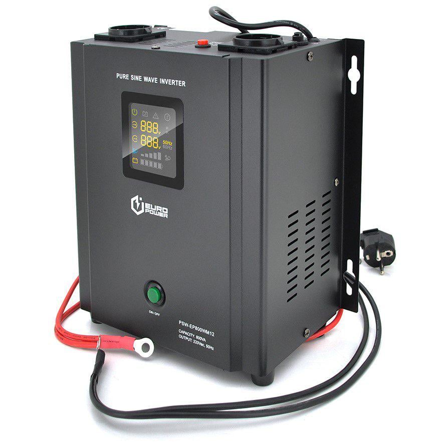 Джерело безперебійного живлення Europower PSW-EPWM12 з правильною синусоїдою 800VA 480W АКБ 12В заряд 5/10А (59108)