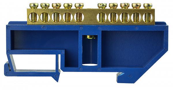 Шина нулевая АСКО-УКРЕМ ВС-4А с изолятором на Din-рейку 10 отверстий (A0150120050)