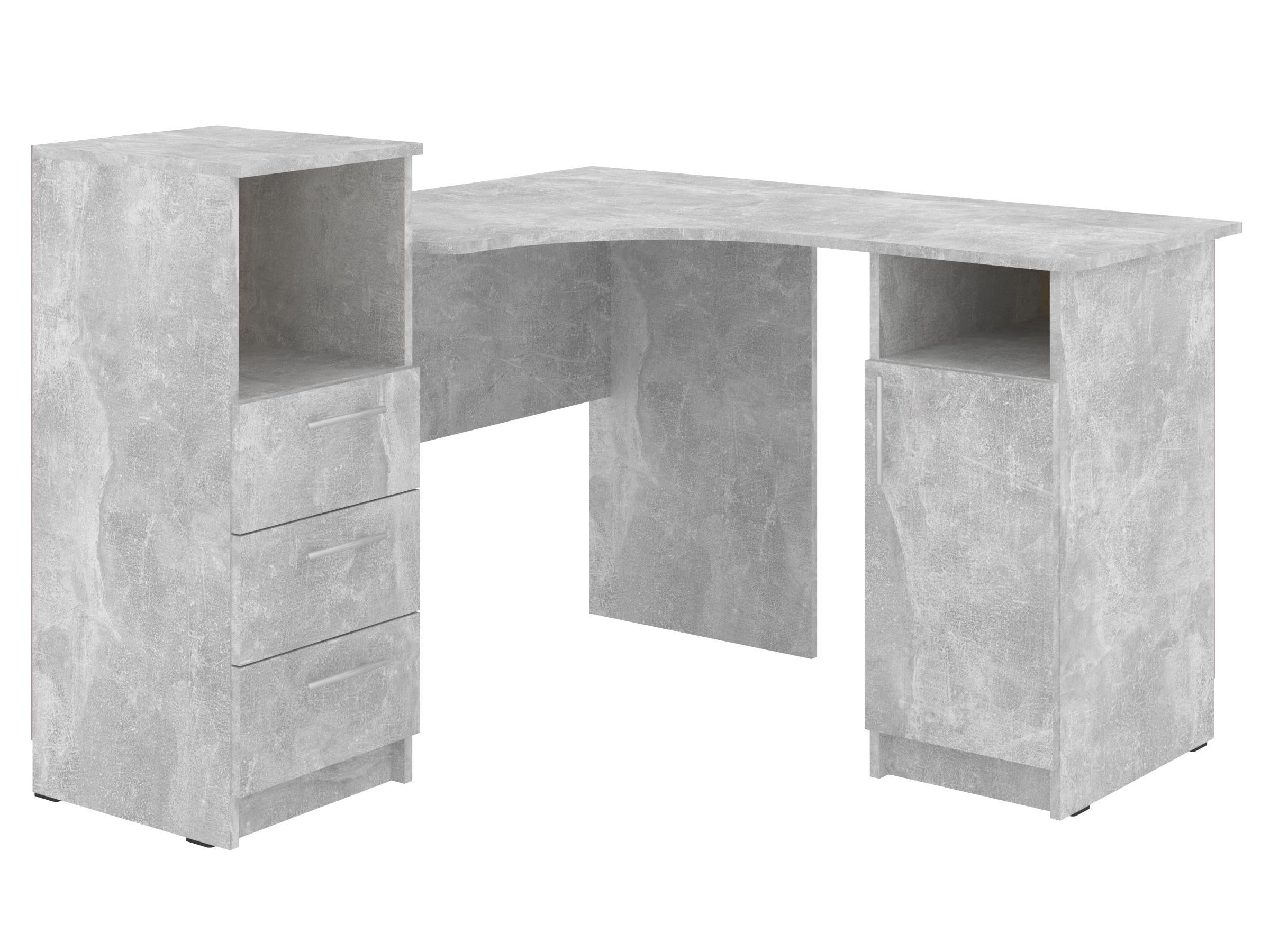 Письменный стол PEHOTIN Индиго 123х120х75/89 см Бетон (PN-101373)