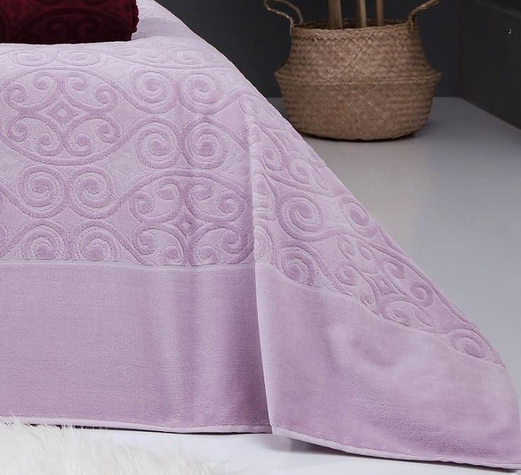 Простыня велюровая Belizza Hanzade Lila 200х220 см