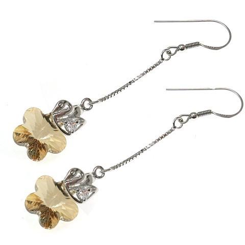 Серьги с кристаллами Сваровски Showfay 980220 Медовый