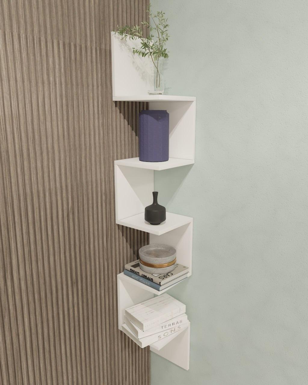 Полка для книг для хранения на 5 ячеек 1280х200х200 мм Белый (286286)