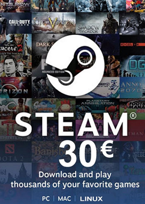 Код активації Steam Gift Card на 30 EUR EU регіон (67580792)