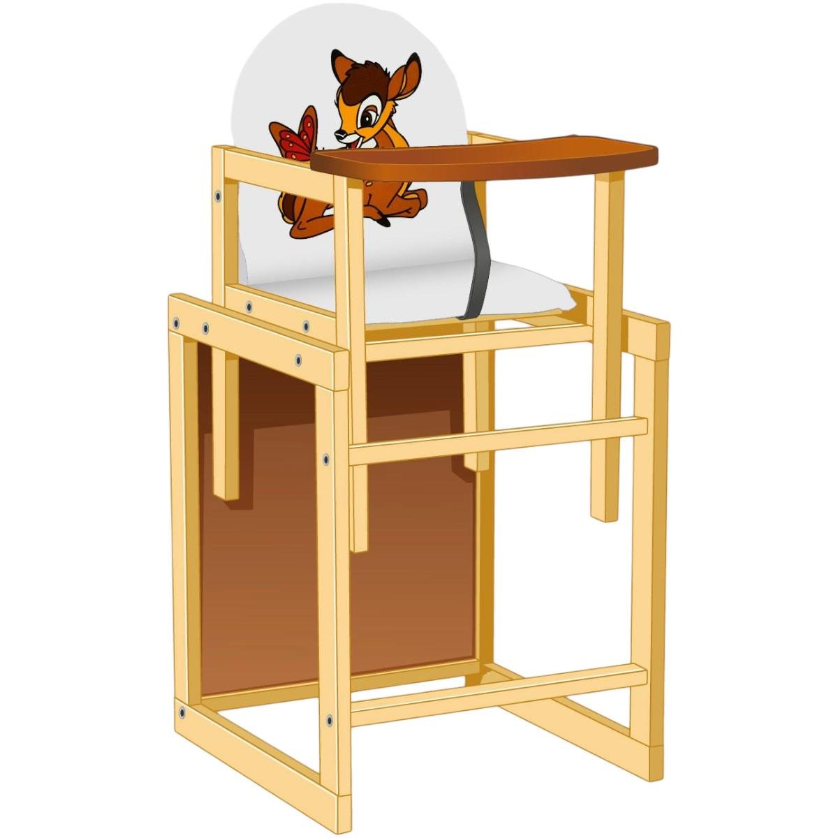 Стульчик для кормления Мася Олененок Белый (№2015) Стульчик для кормления Мася Олененок Белый (№2015)