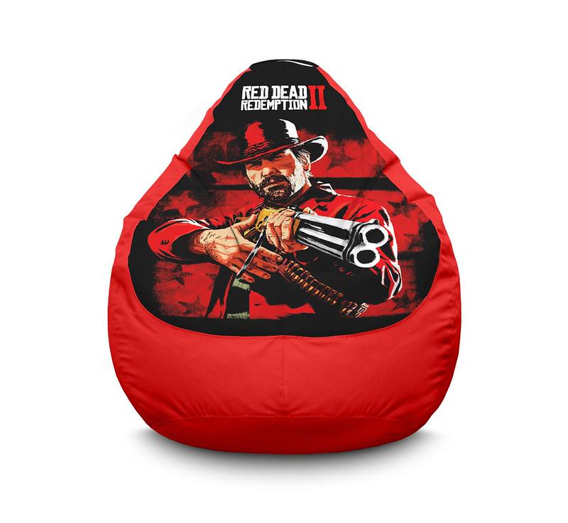 Кресло мешок iPuff RDR 2 Arthur Morgan and gun Оксфорд XL 80x110 см Красный Кресло мешок iPuff RDR 2 Arthur Morgan and gun Оксфорд XL 80x110 см Красный