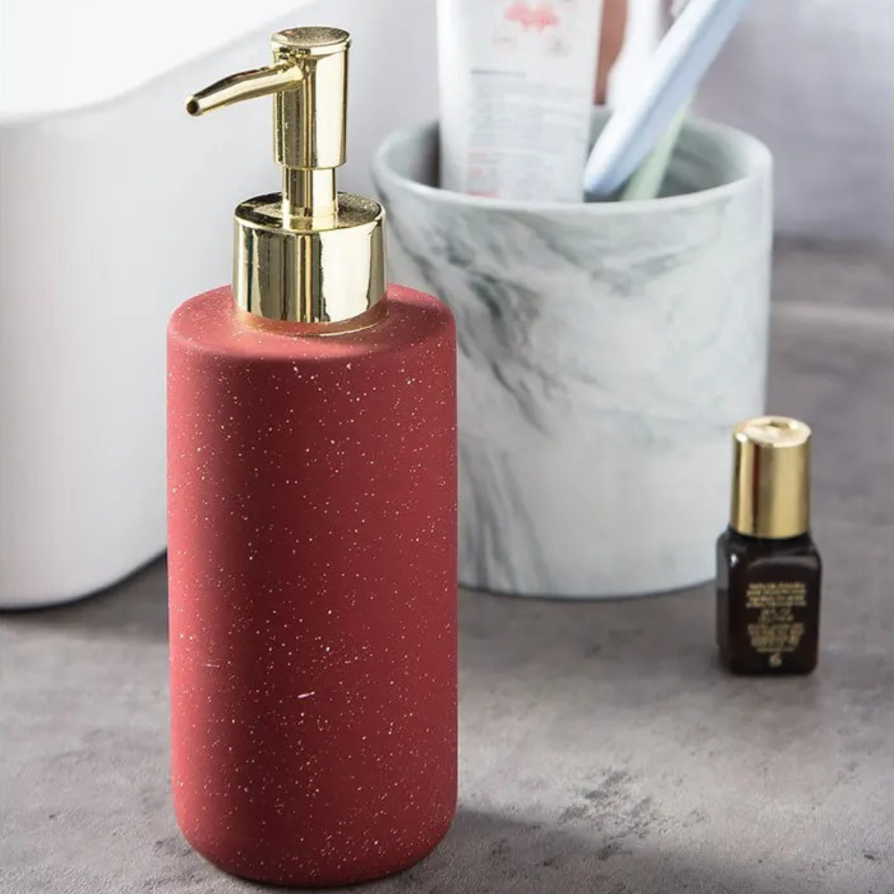Диспенсер керамічний для ванної та кухні для рідкого мила та миючого засобу 300 мл Червоний - фото 2 Диспенсер керамічний для ванної та кухні для рідкого мила та миючого засобу 300 мл Червоний - фото 2
