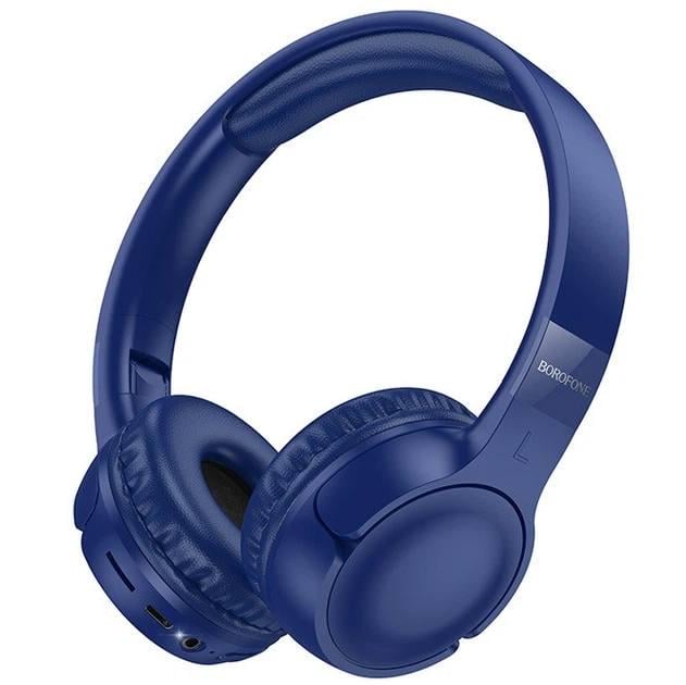 Наушники Borofone BO32 Bluetooth 5.4 с AUX/TF-картой и микрофоном Синий