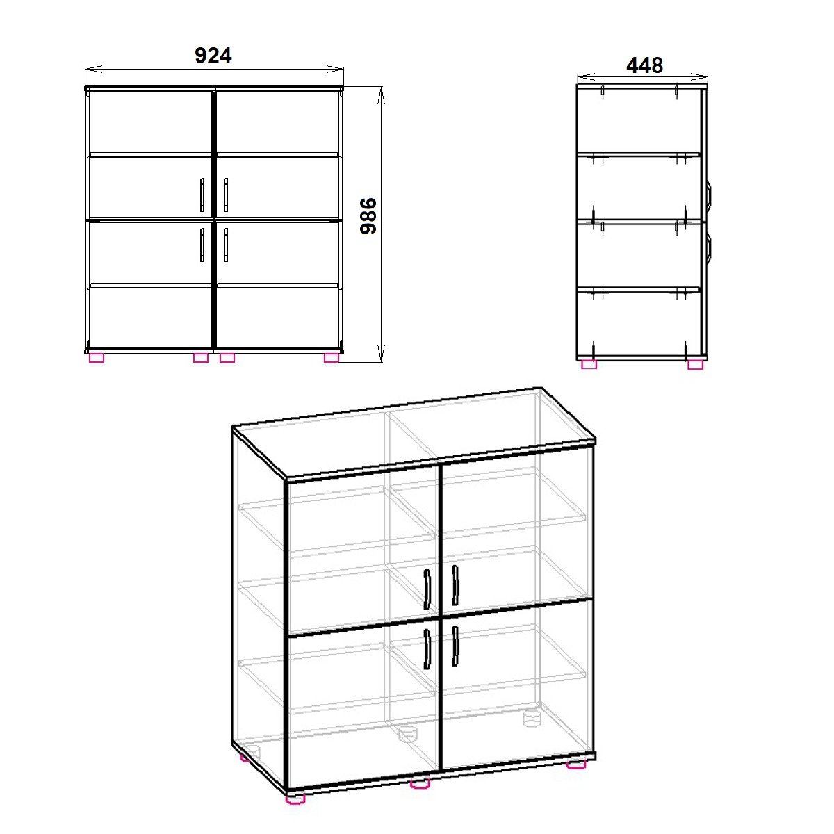 Комод Компаніт 4Д 92х45х99 см Горіх екко (60c6fad98c6d8b79b3570fe2) - фото 2 Комод Компаніт 4Д 92х45х99 см Горіх екко (60c6fad98c6d8b79b3570fe2) - фото 2