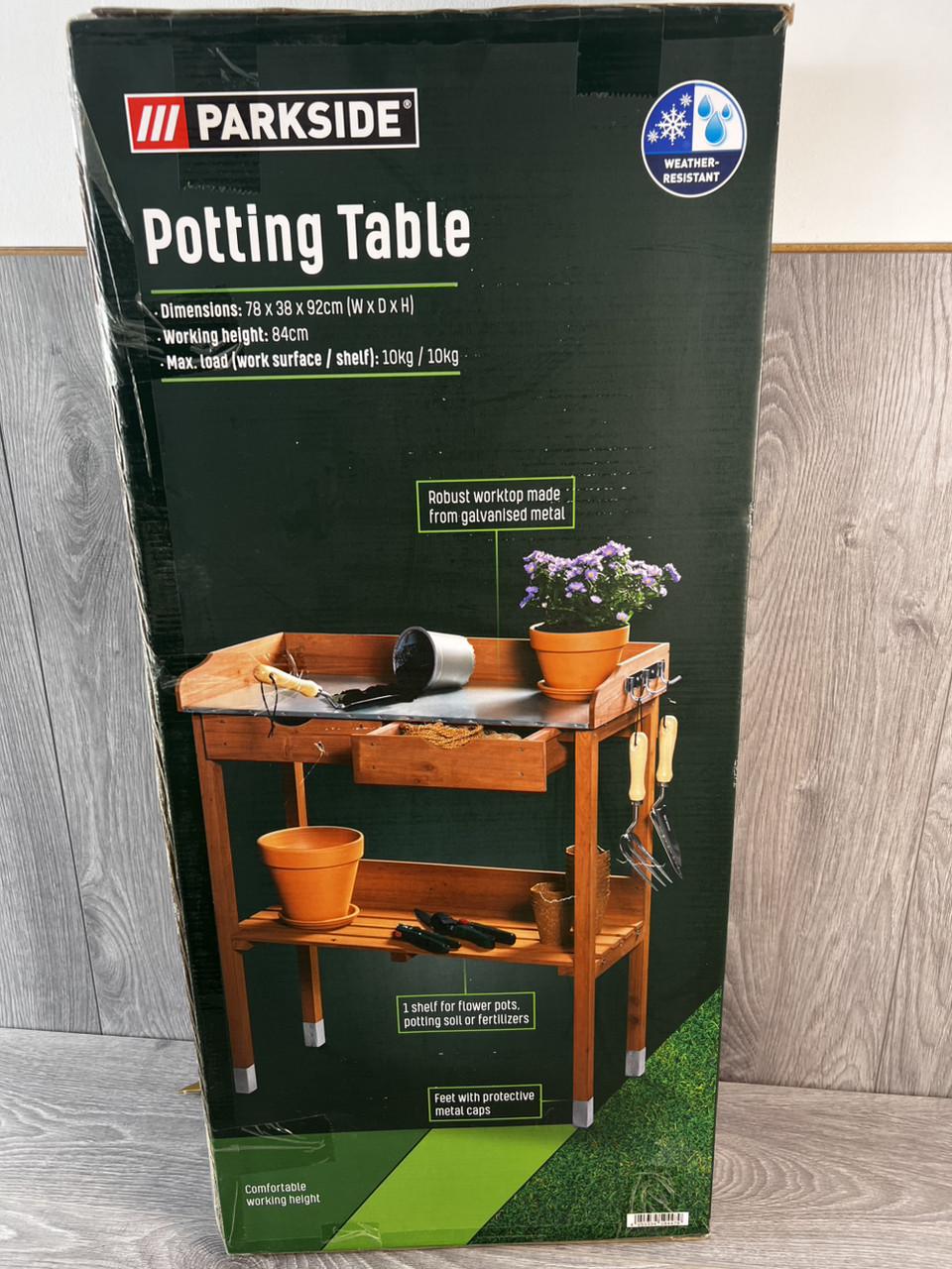 Столик Садовий PARKSIDE з дерев’яною стільницею для квітів та рослин - фото 2 Столик Садовий PARKSIDE з дерев’яною стільницею для квітів та рослин - фото 2