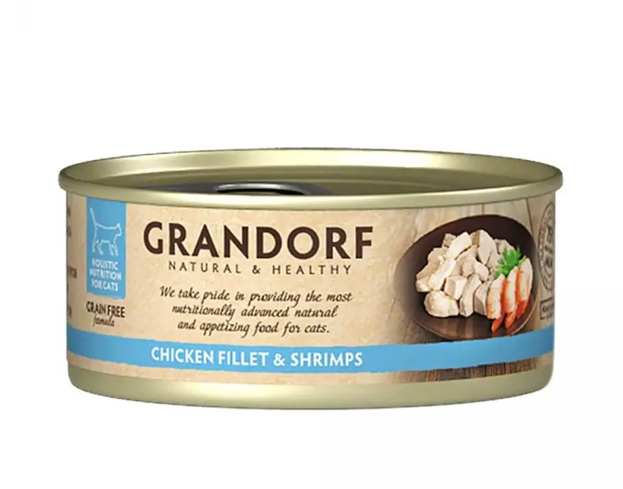 Корм влажный для кошек Grandorf CHICKEN FILLET & SHRIMPS куриная грудка с креветками 70 г Корм влажный для кошек Grandorf CHICKEN FILLET & SHRIMPS куриная грудка с креветками 70 г