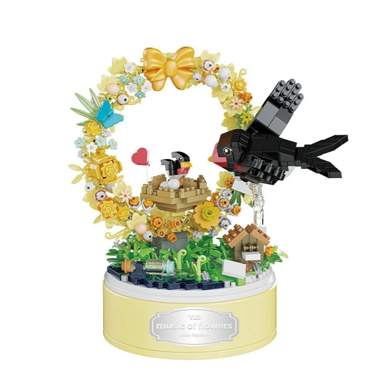 Конструктор Ласточка с цветами Музыкальный 723 детали 16x11,7х9,6 см (P1059)