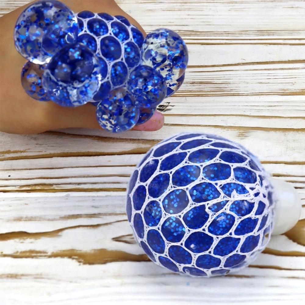 Игрушка-антистресс Стресбол с блестками 6x6 см Синий - фото 7