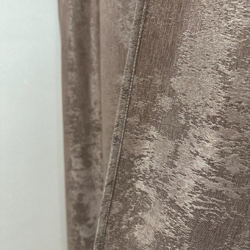 Шторы жаккардовые с мраморным узором среднее затемнение 1,5x2,7 м 2 шт. Кофейный (К1039-25) - фото 10